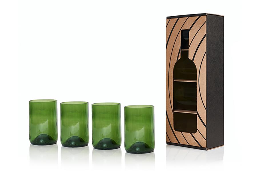 4 Rebottled glazen Groen Glazen Webshop